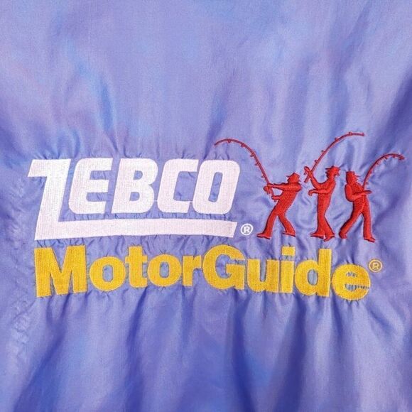 Zebco Quantum Fishing Cafe Racer Jacket Vintage 80s 90s MotorGuide Iridescent - Picture 4 of 7